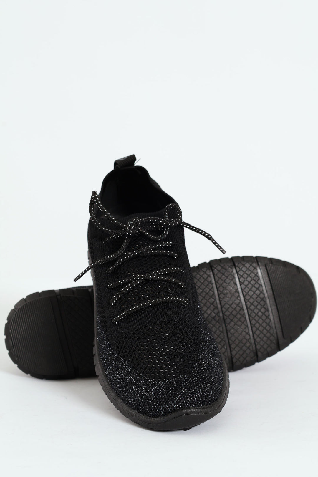 Soft Nansen Lurex Lace Up Sneaker - Black