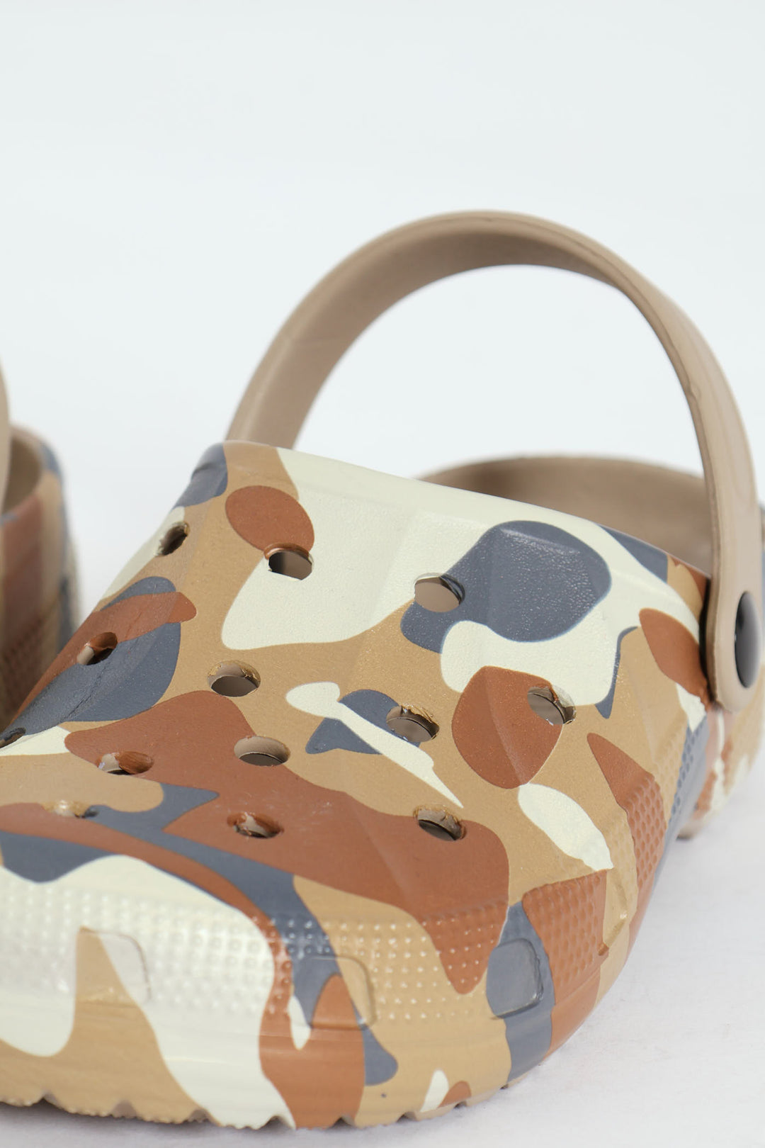 Boys Camo Print Clog - Stone