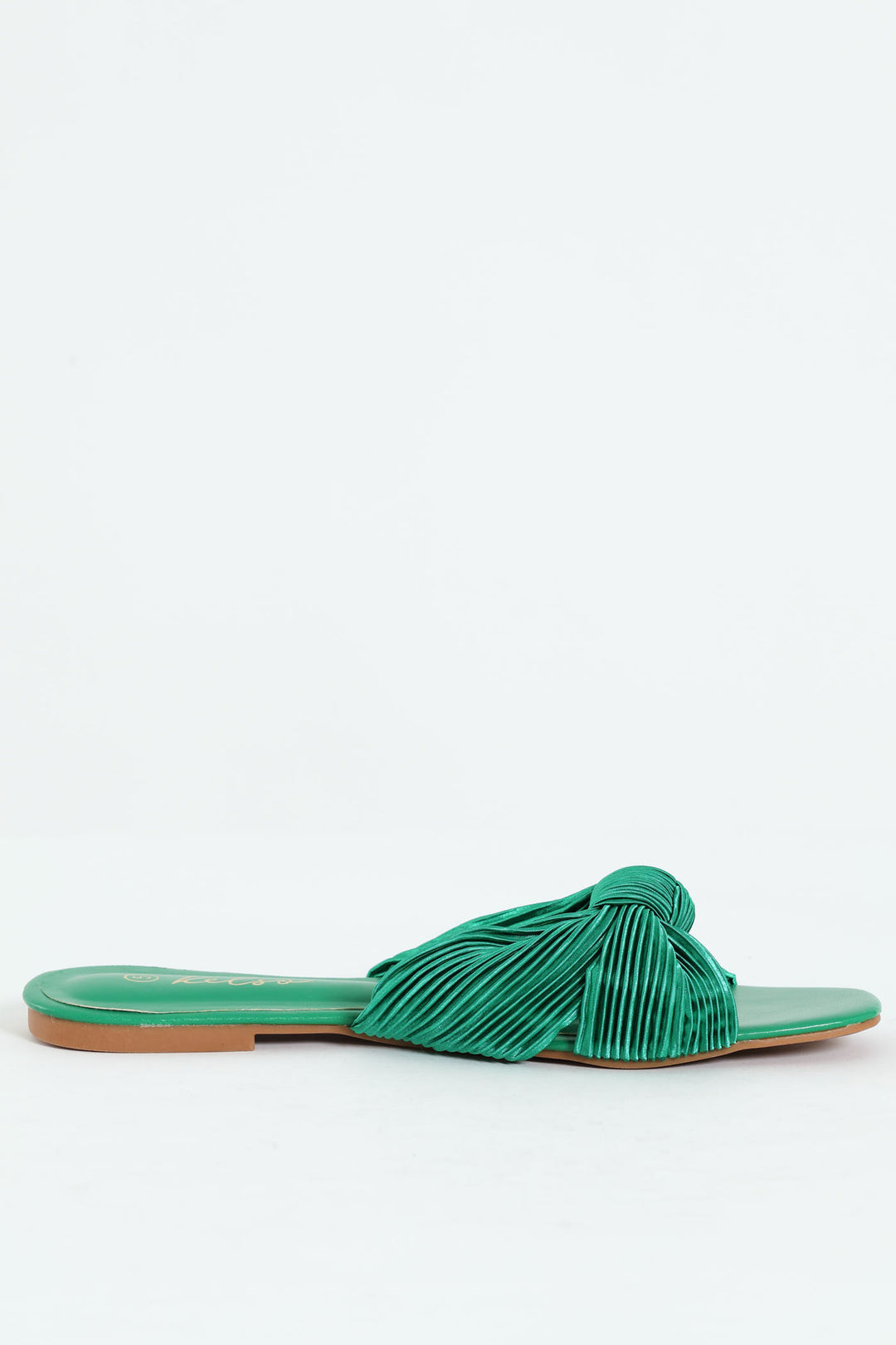 Knotted Cross Strap Sandal - Green