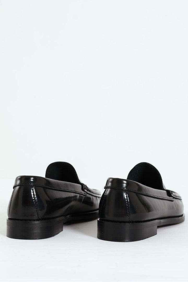 Hi Shine Plain Upper Mocassin - Black