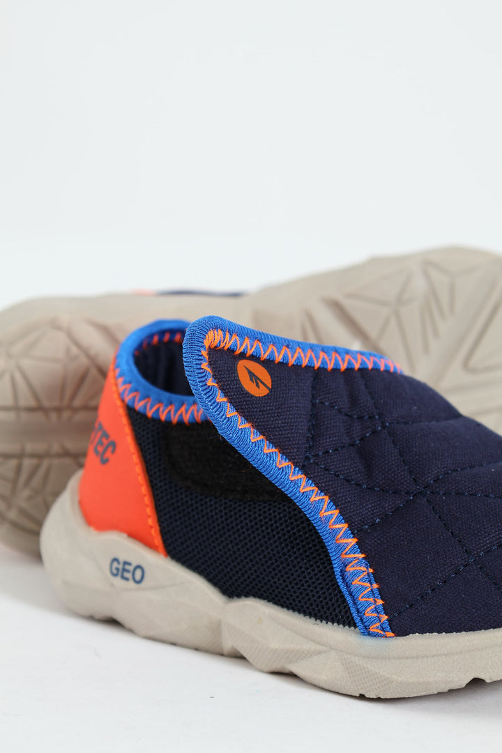 Pre-Boys Geo Lite Velcro Sneaker - Navy