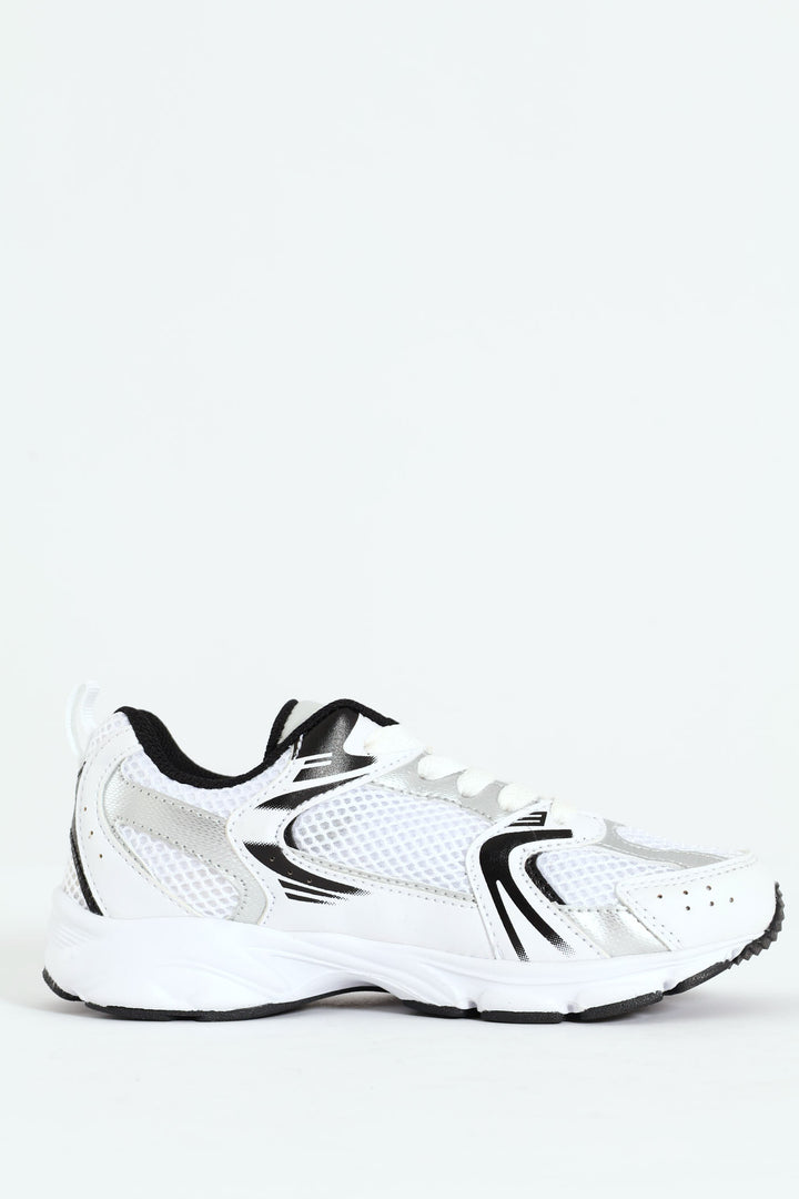 Boys Chip Trainer - White/Black