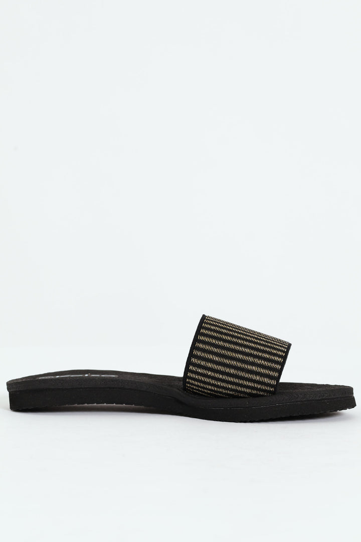 Single Band Mule Sandal - Black