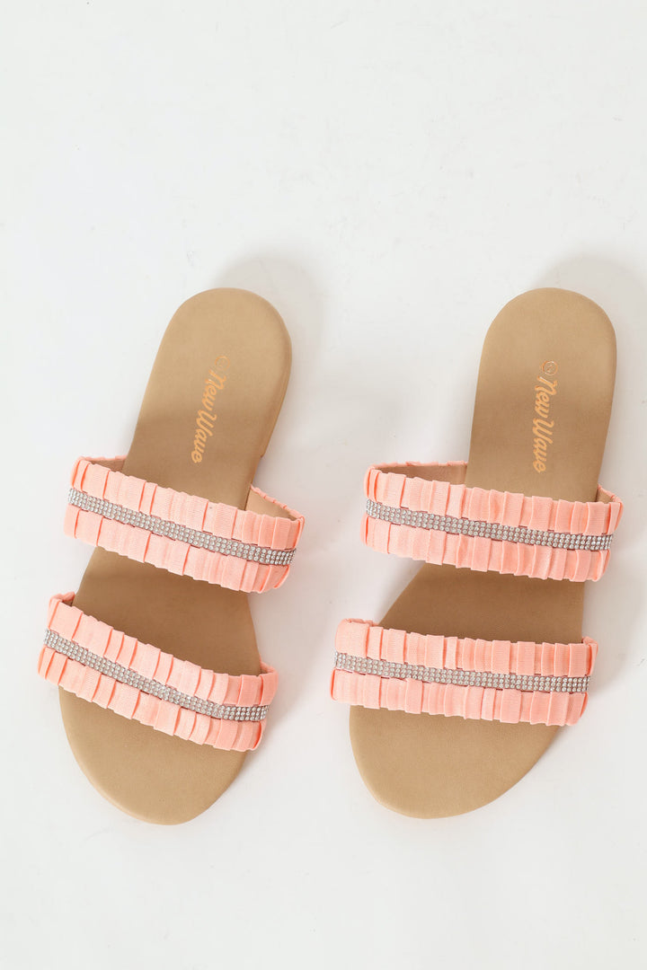 Girls Ruched Sandal - Blush