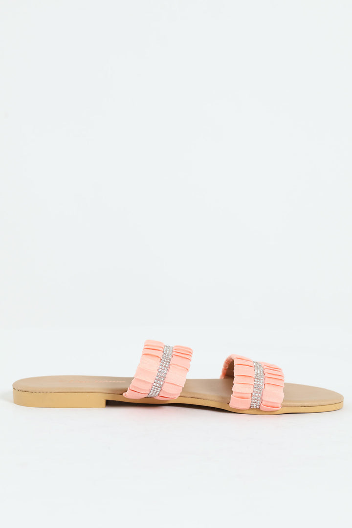 Girls Ruched Sandal - Blush