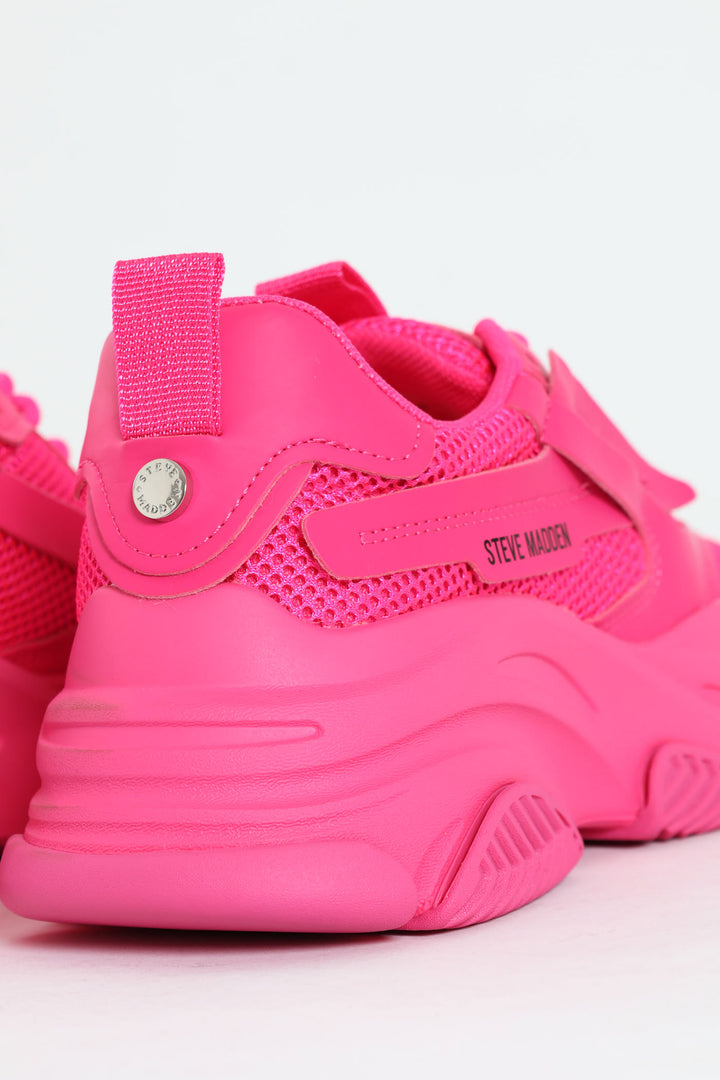 Possession Lace Up Chunky Sportie Sneaker - Fuchsia