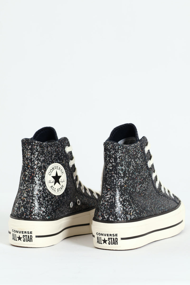 Chuck Taylor All Star Lift Glitter Platform Sneaker - Dark Grey