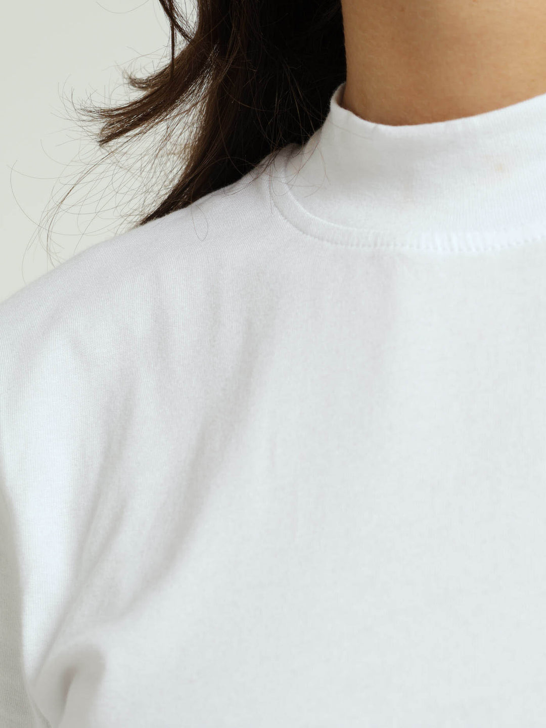 High Neck Tee - White