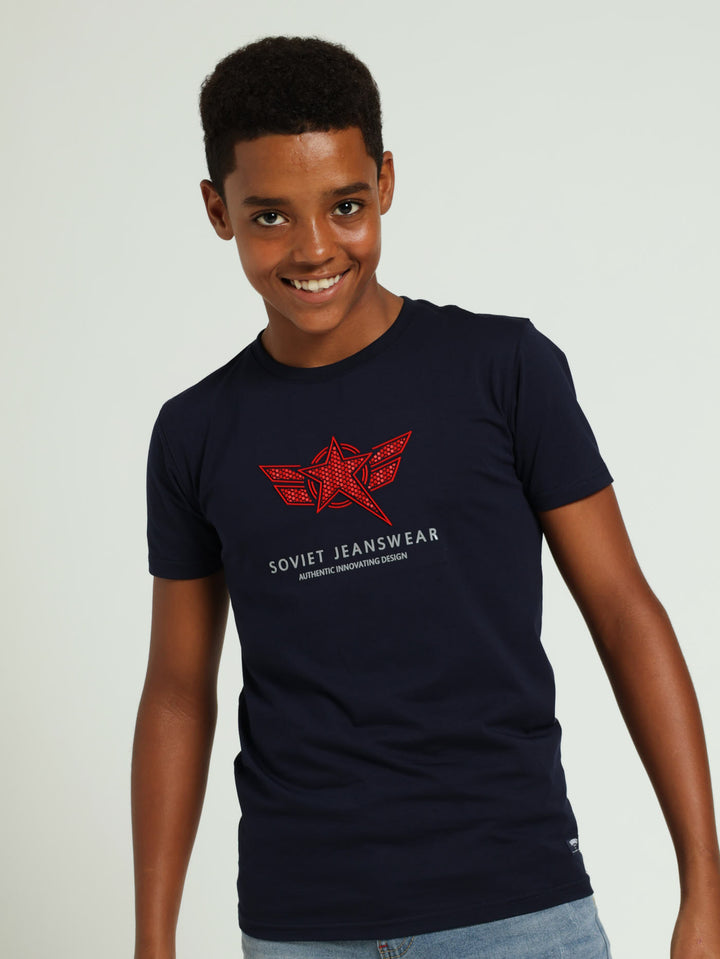 Boys Sizzele Tee - Navy