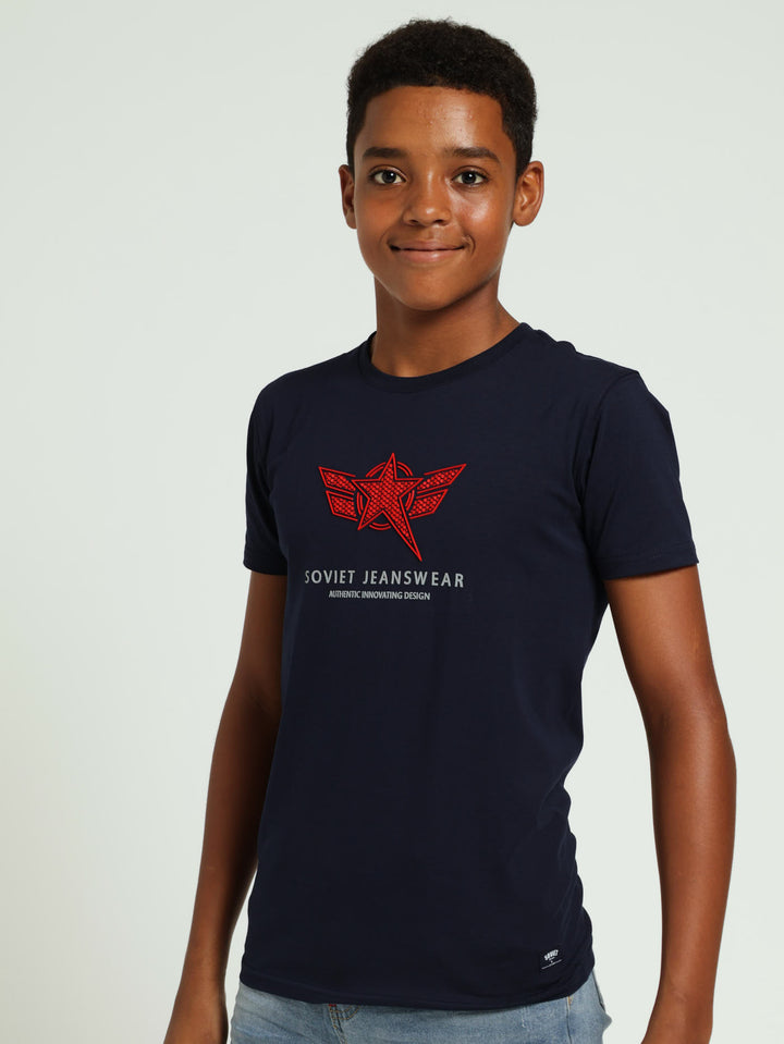 Boys Sizzele Tee - Navy