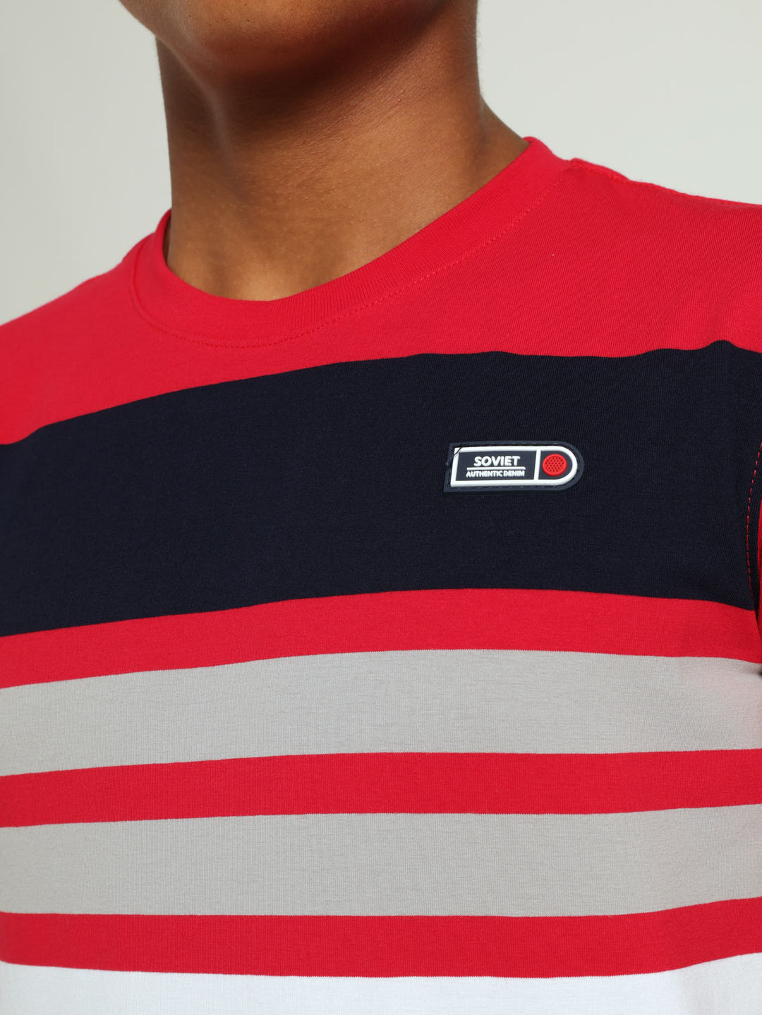 Boys Striped Tee - Red