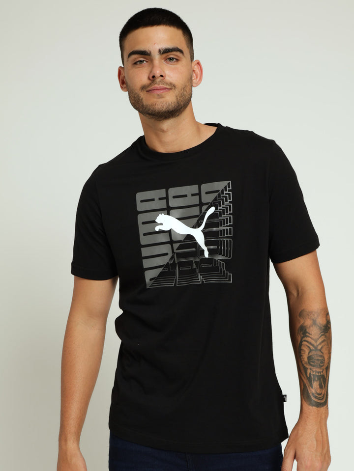 Graphics Wording Tee - Black