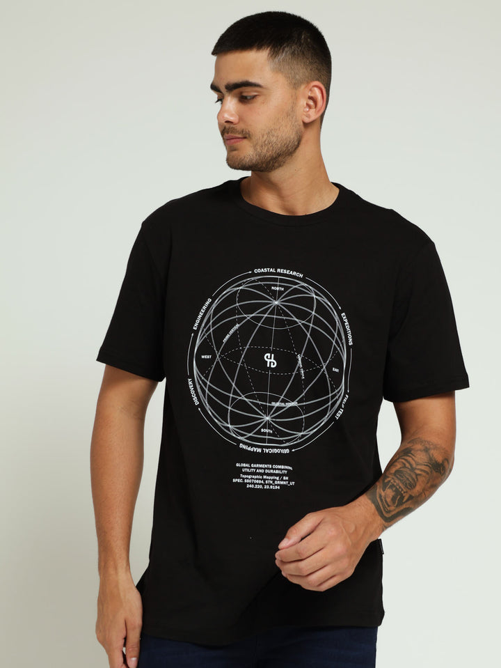 Geo Coordinate Tee - Black