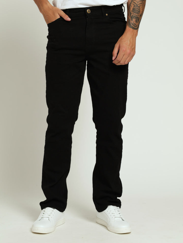 Stretch Straight Denim - Black