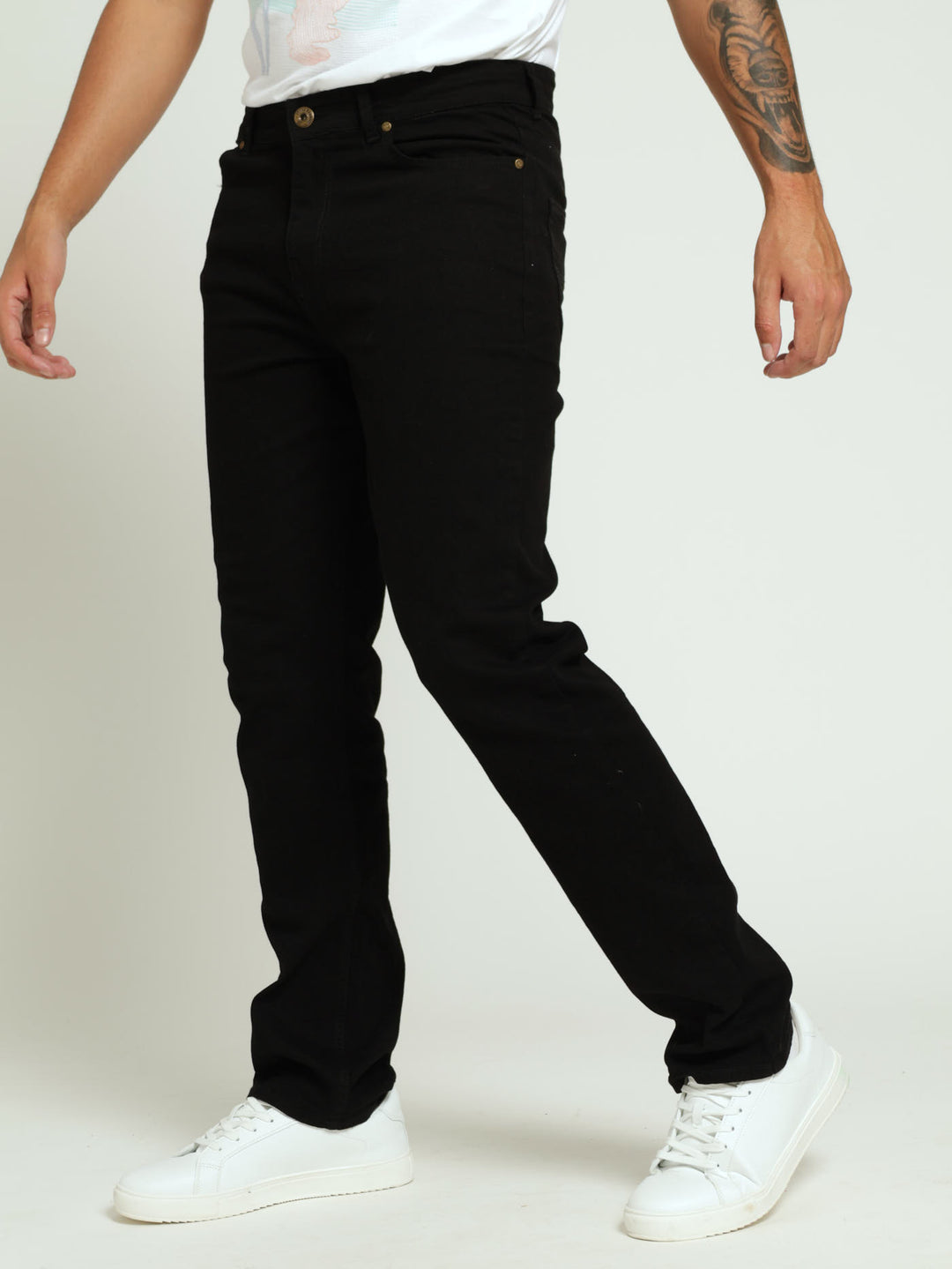 Stretch Straight Denim - Black