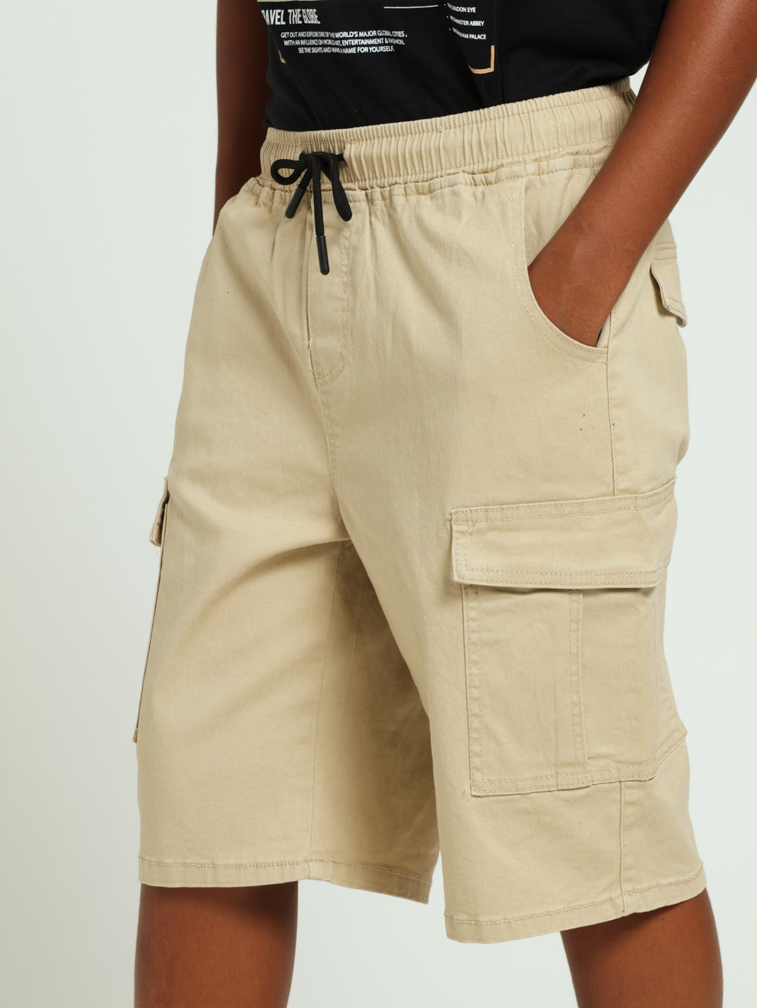 Boys Cargo Shorts - Stone