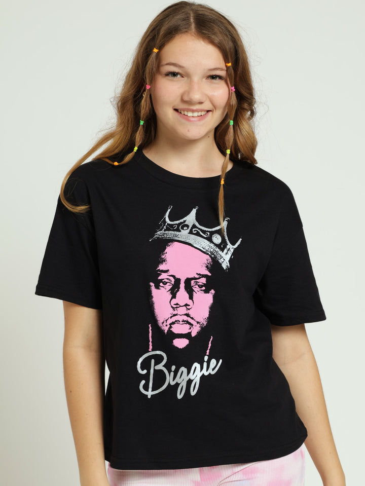 Girls Biggie Oversized Tee - Black