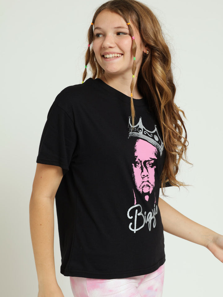 Girls Biggie Oversized Tee - Black