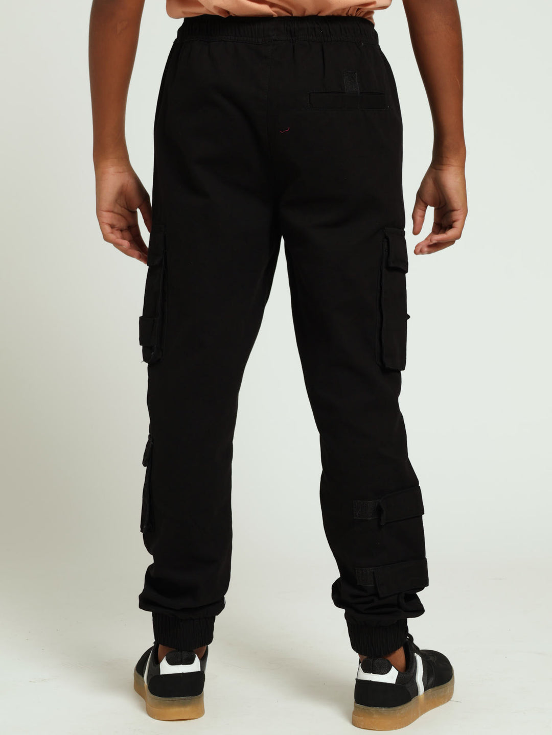 Boys Multi Pocket Cargo Pants - Black