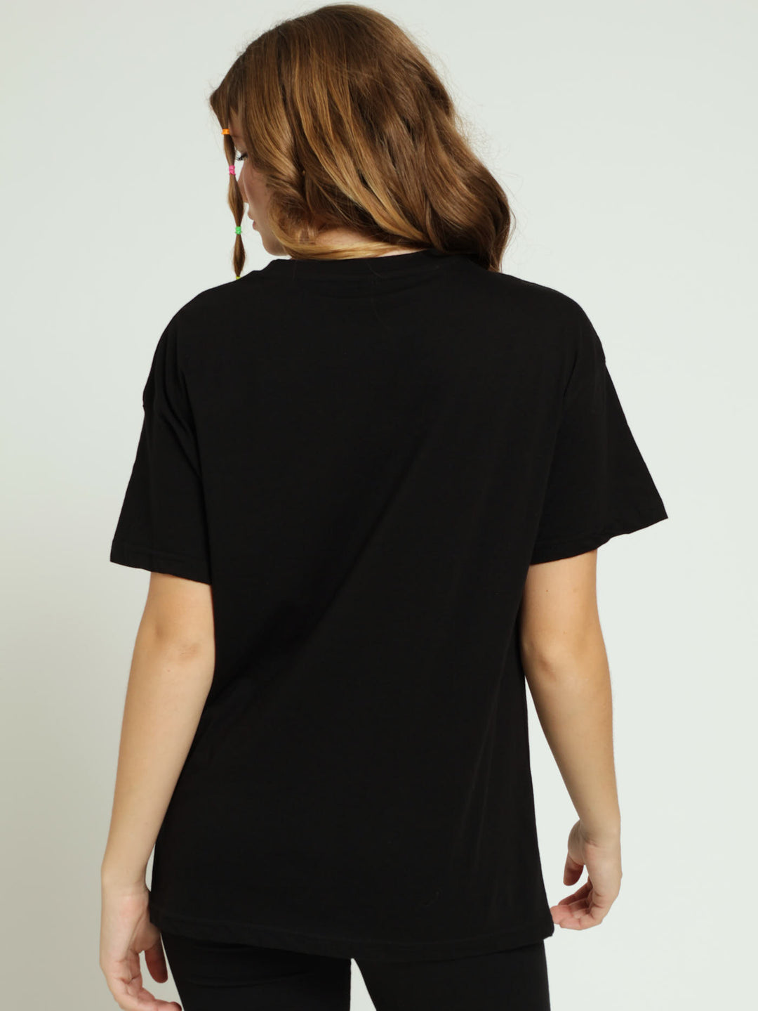 Girls Paris Oversized Tee - Black