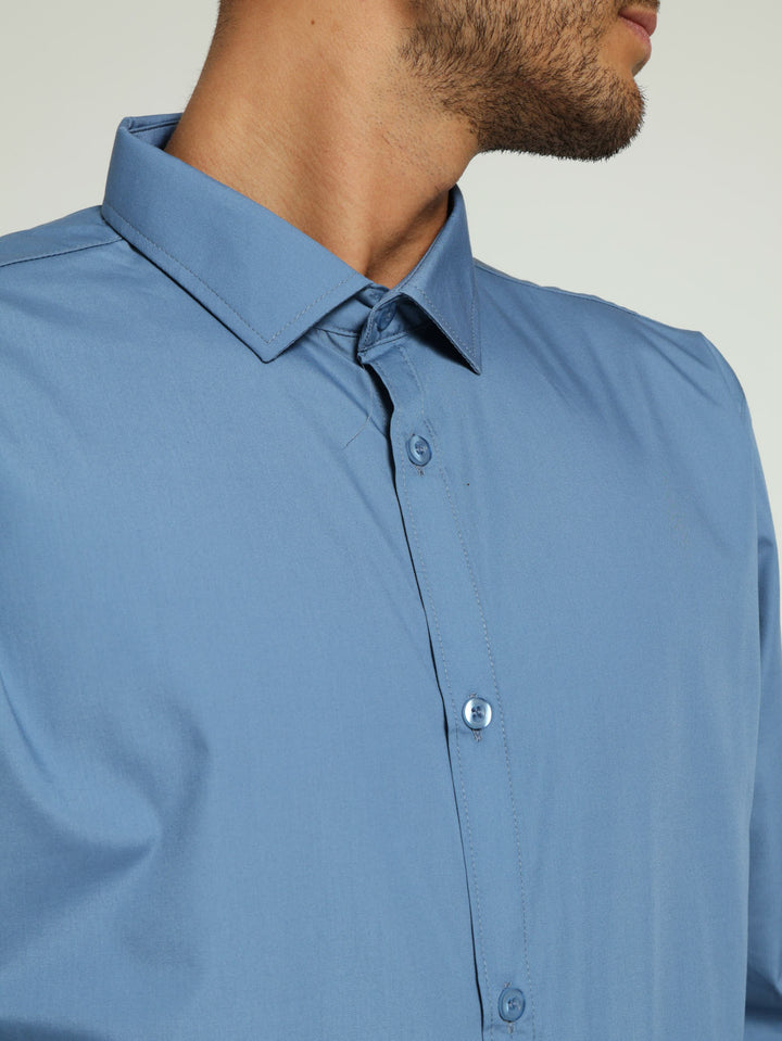 Easy Care Long Sleeve Shirts - Blue