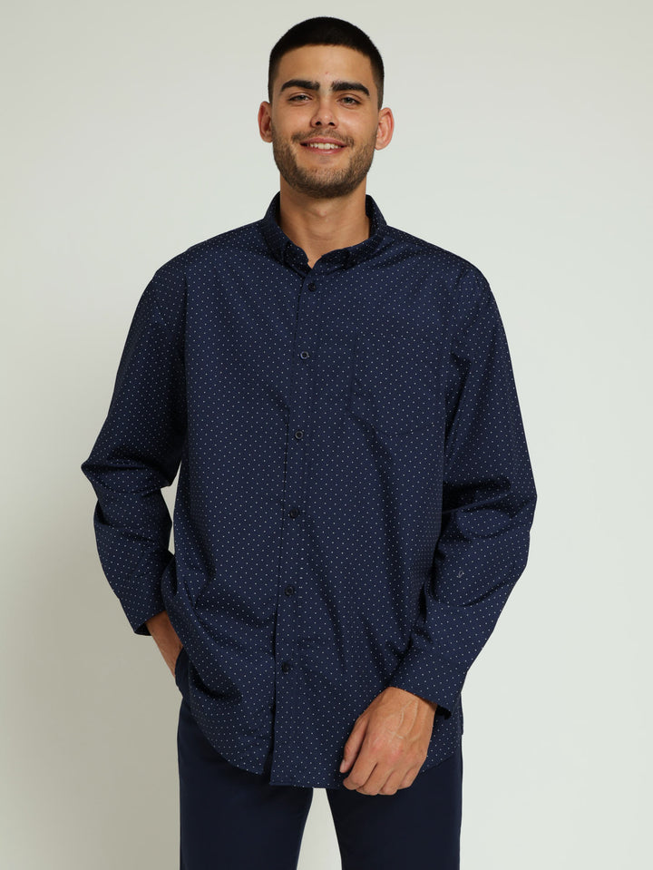 Polka Shirt - Navy