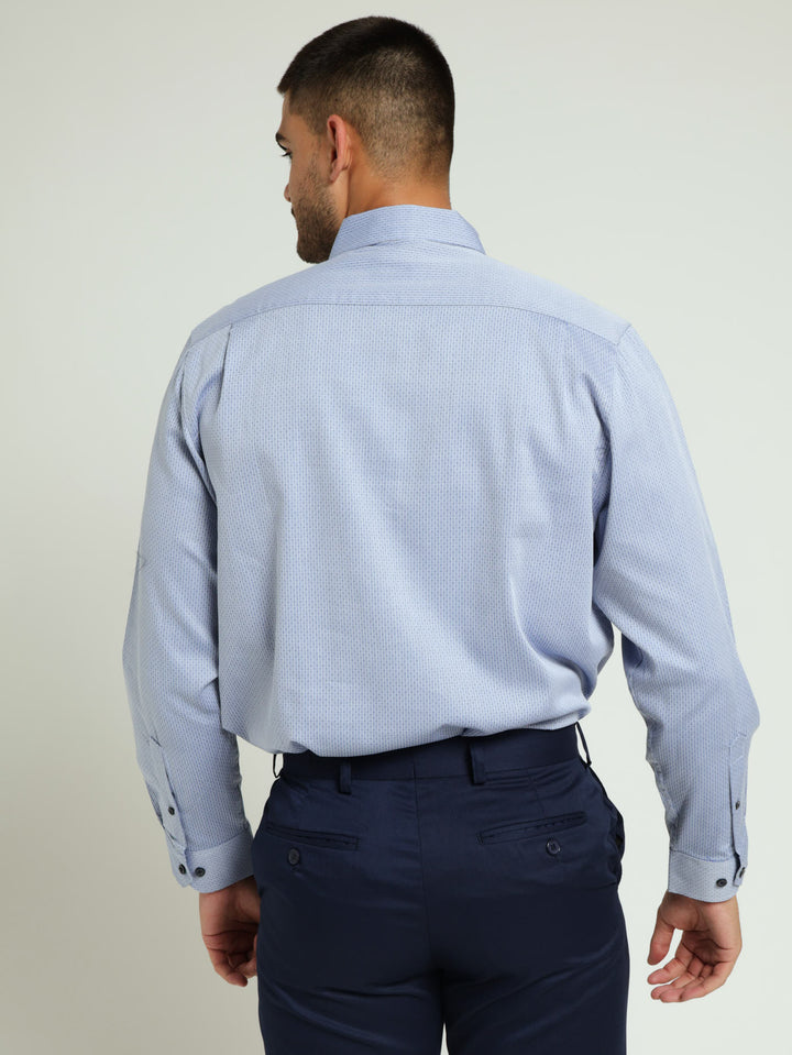 Textured Stripe Spot Shirt - Blue