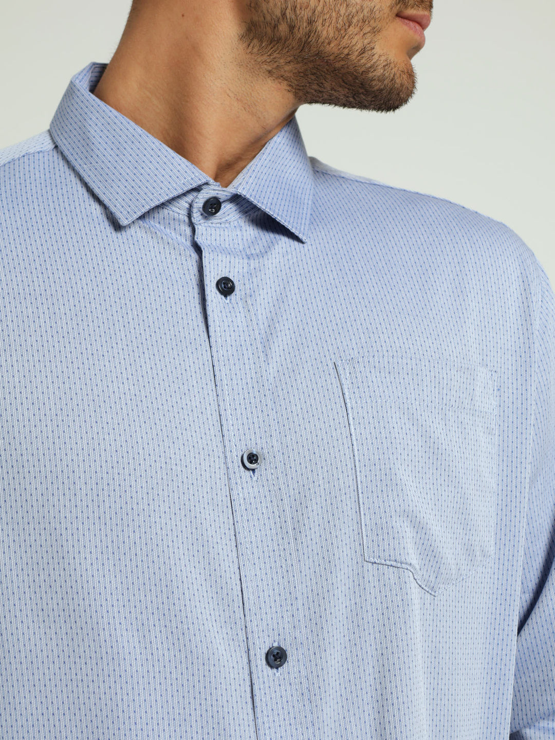 Textured Stripe Spot Shirt - Blue