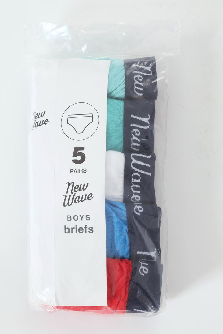 Boys 5 Pack Plain Brief