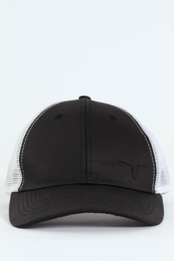 Rubber Logo Trucker Cap - Black/White