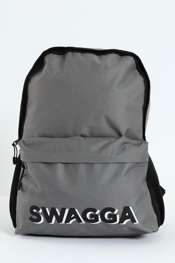 Two Tone Print Backpack - Charcoal