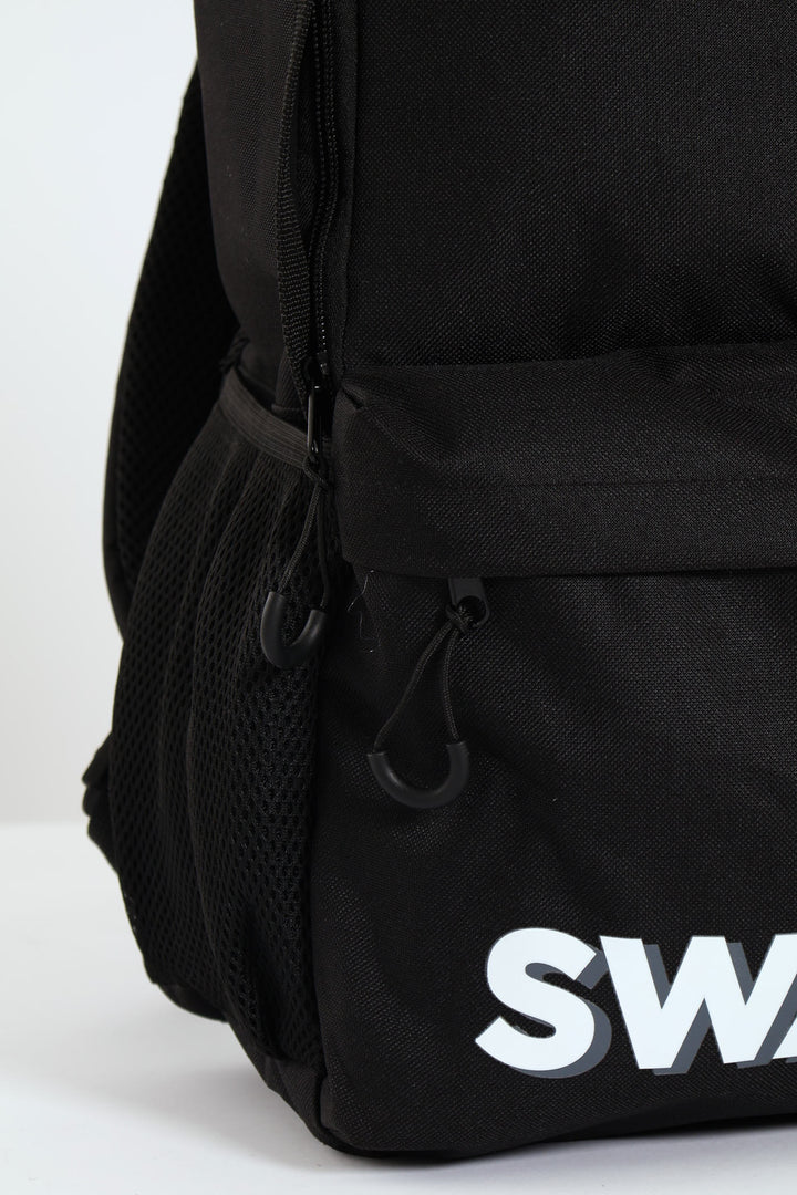 Two Tone Print Backpack - Black