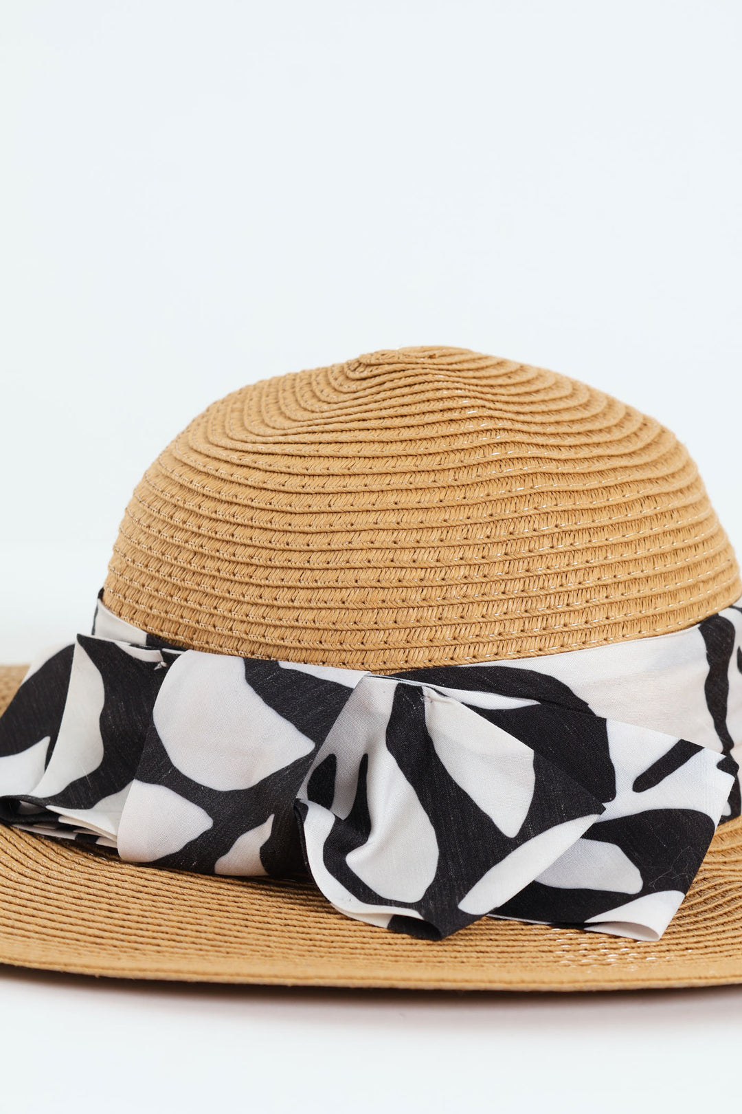 Floral Ribbon Wide Brim Sunhat - Tan