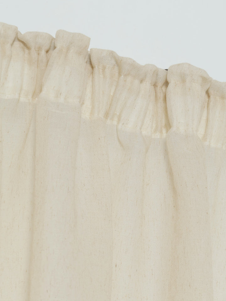 Tape Extra Width & Extra Length Sheer Textured Curtain - Taupe