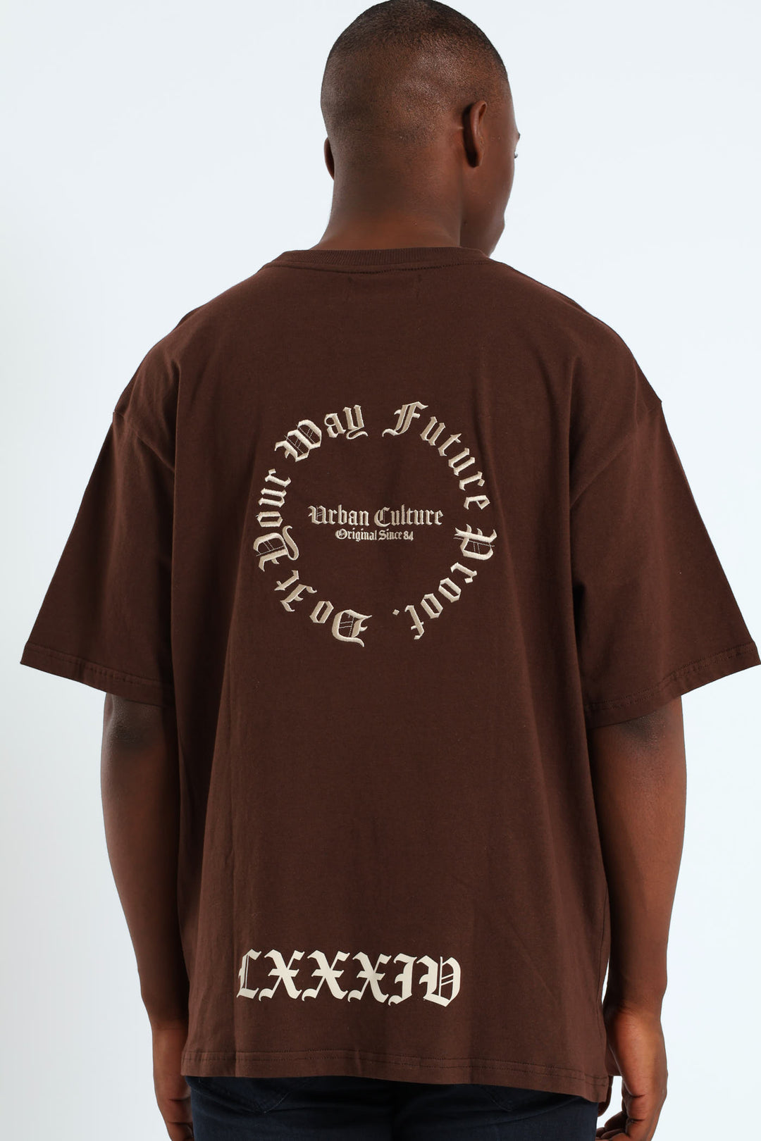 Back Embroidery Tee - Brown