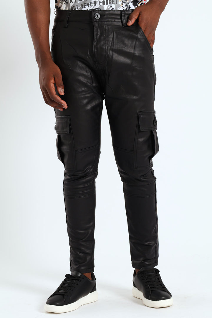 Wax Denim Cargo Jean - Black