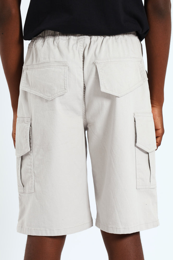 Boys Cargo Shorts - Light Grey