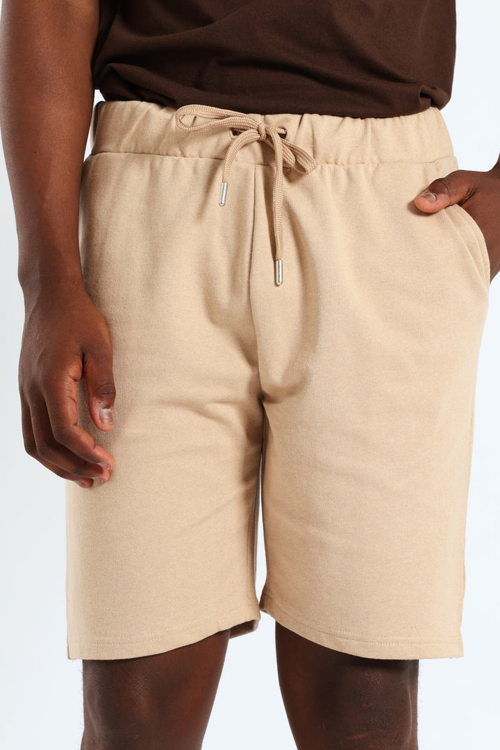 Fleece Slant Pocket Short - Stone