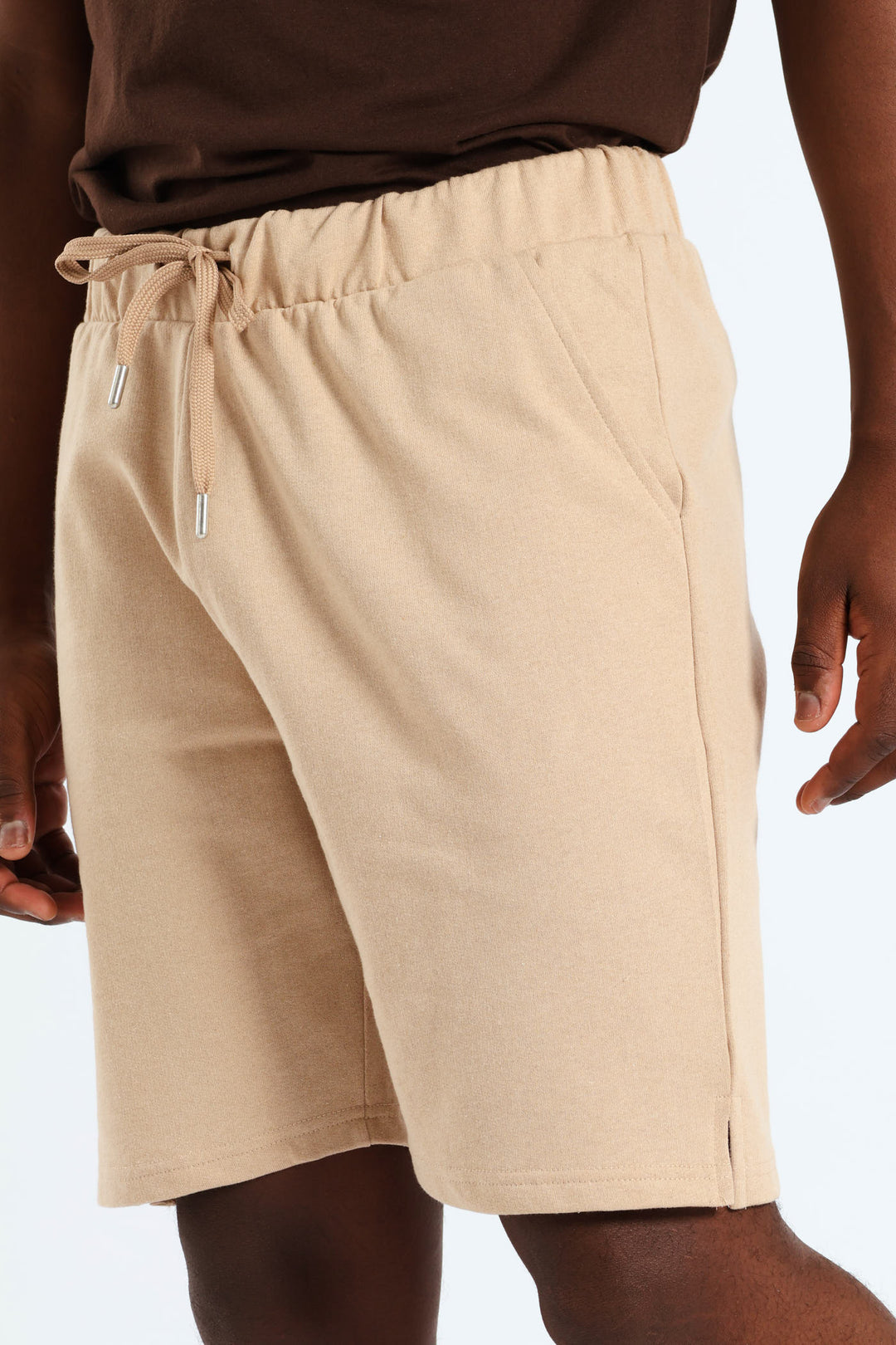 Fleece Slant Pocket Short - Stone