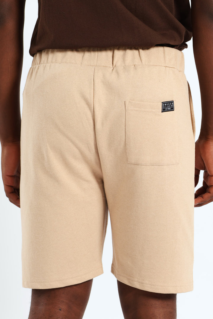 Fleece Slant Pocket Short - Stone