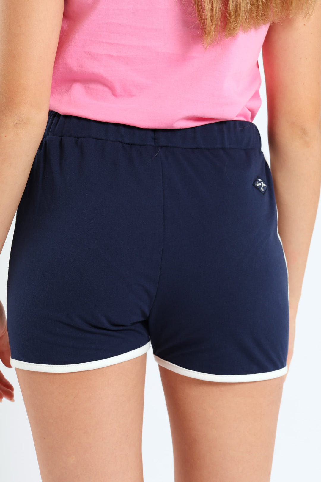 Girls Fleece Print Shorts - Navy