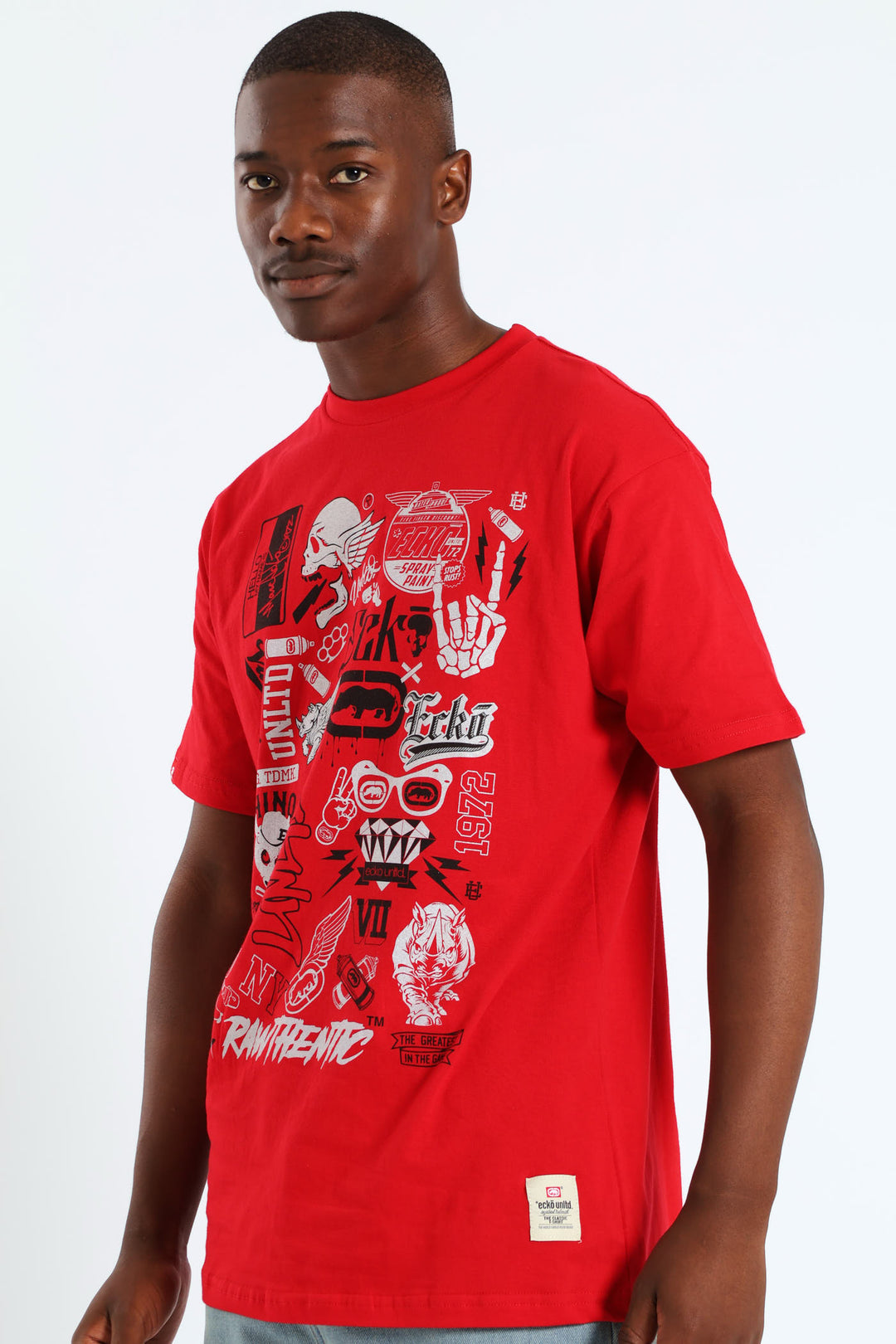 Multi Image Metallic Tee - Red