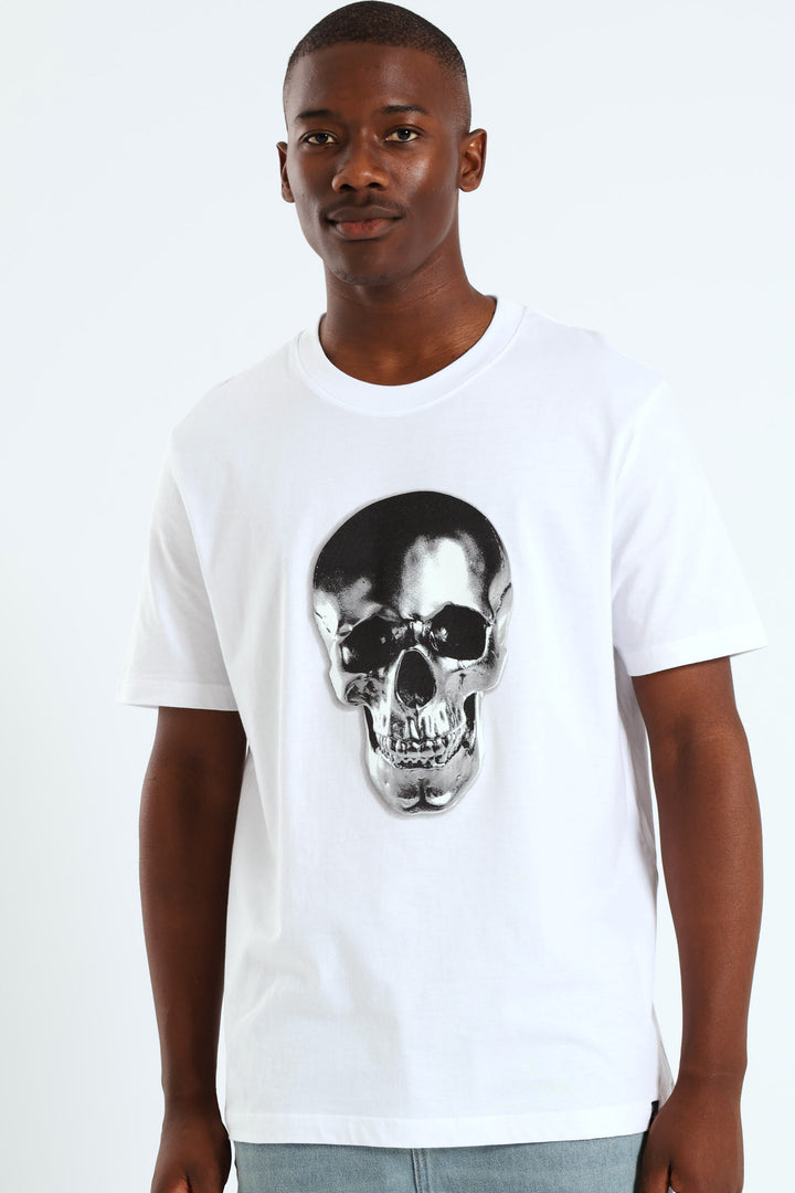 Skull Printed Tee - White