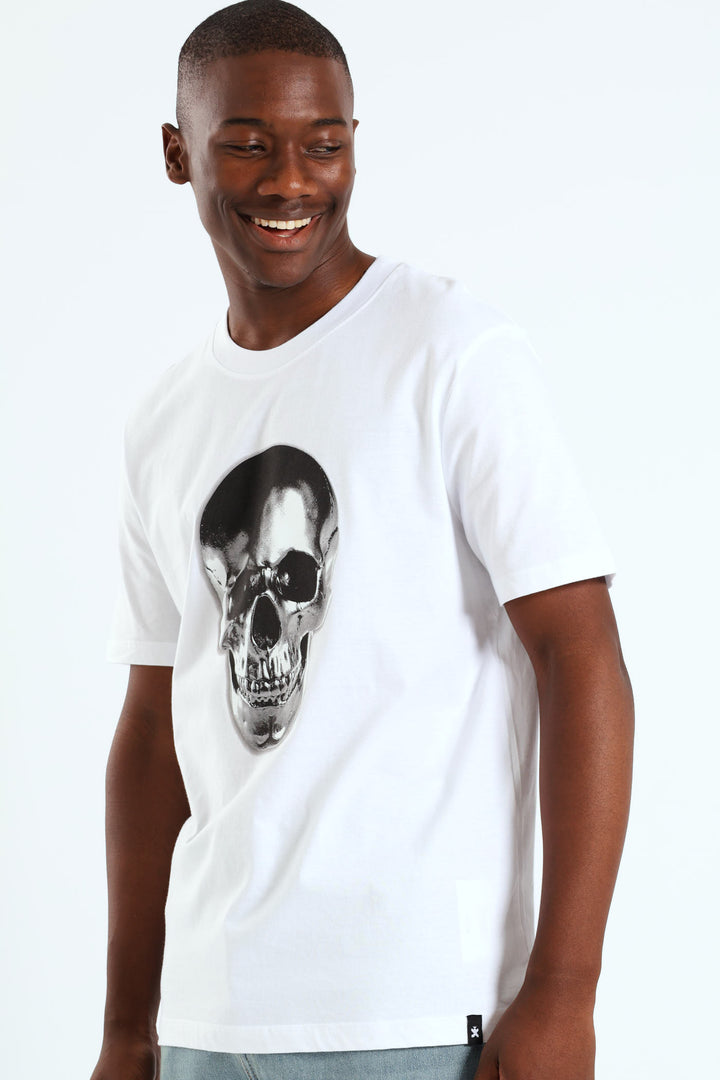 Skull Printed Tee - White