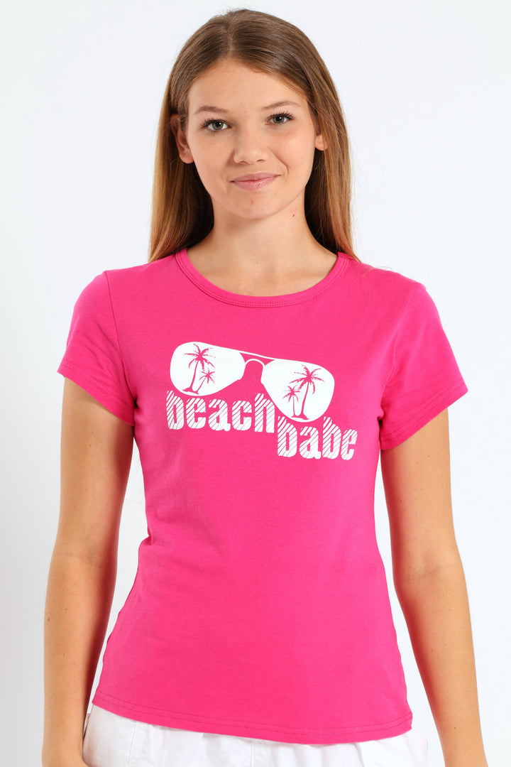 Girls Beach Tee - Pink