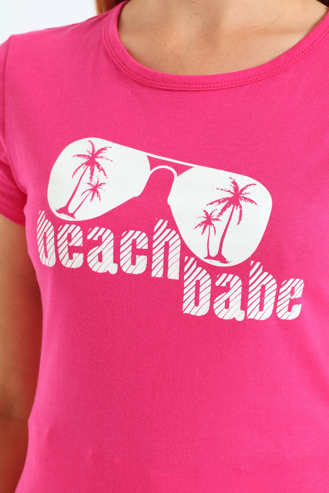 Girls Beach Tee - Pink