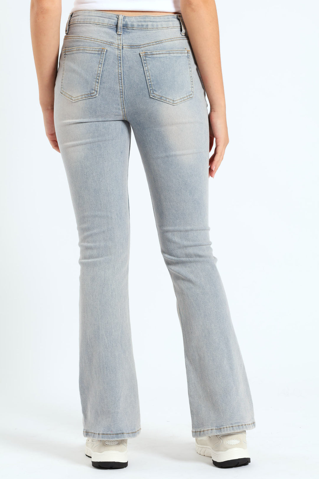 Girls Flared Stretch Denim - Light Blue