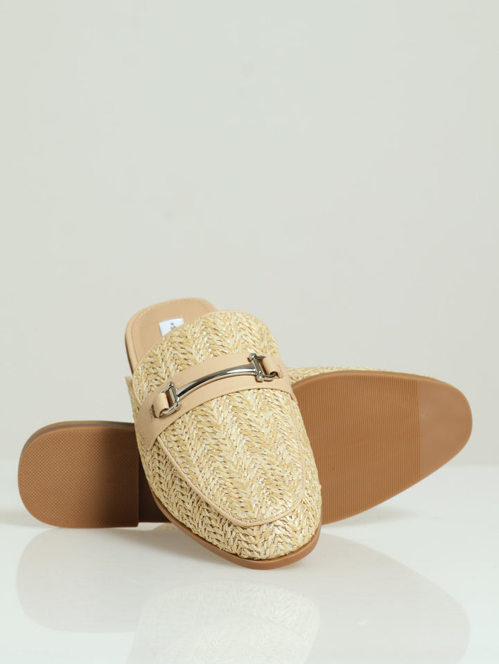 Eva Raffia Slip-On Loafer - Natural