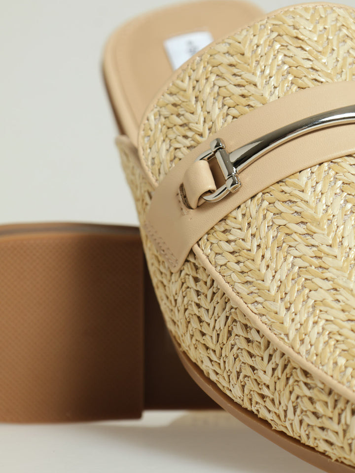 Eva Raffia Slip-On Loafer - Natural