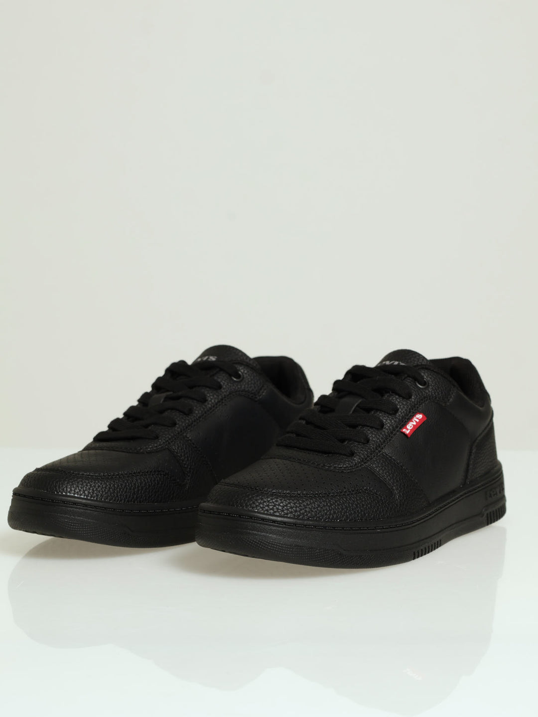 Drive Perforated Panel Lace Up Sneaker - Black